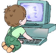 kid on computer